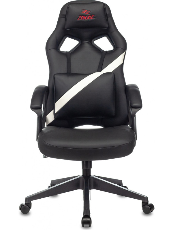 Кресло геймерское Бюрократ Zombie DRIVER черный/белый вид спереди