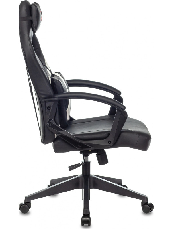 Кресло геймерское Бюрократ Zombie DRIVER черный/белый вид сбоку