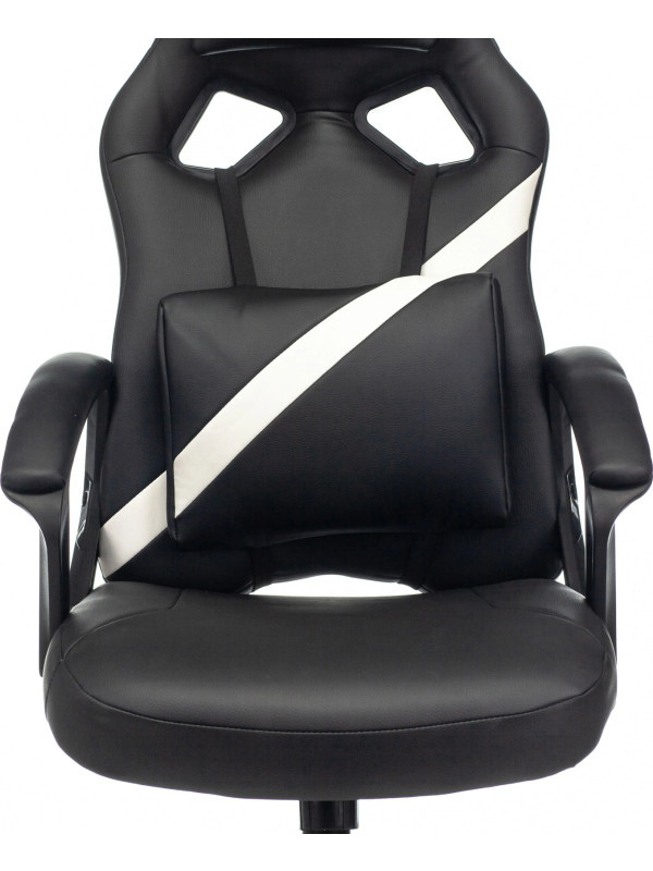 Кресло геймерское Бюрократ Zombie DRIVER черный/белый сиденье