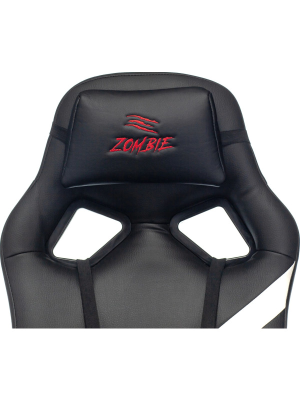Кресло геймерское Бюрократ Zombie DRIVER черный/белый спинка