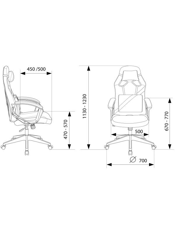 Кресло геймерское Бюрократ Zombie DRIVER черный/белый размнер