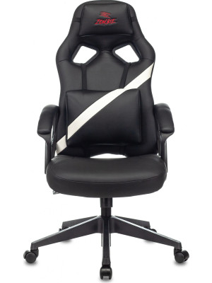 Кресло геймерское Бюрократ Zombie DRIVER черный/белый вид спереди