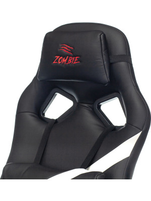 Кресло геймерское Бюрократ Zombie DRIVER черный/белый спинка сбоку