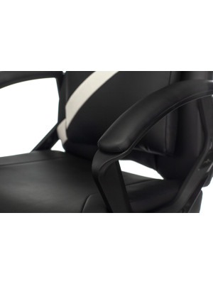 Кресло геймерское Бюрократ Zombie DRIVER черный/белый подлокотники