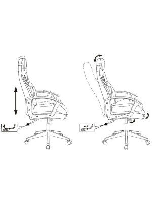 Кресло геймерское Бюрократ Zombie DRIVER черный/белый схема