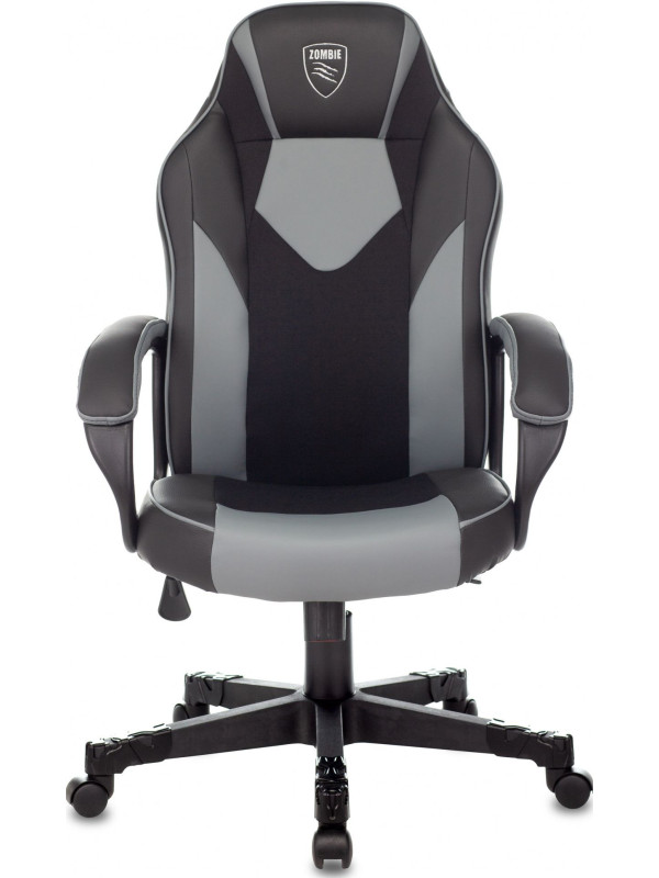 Кресло геймерское Бюрократ Zombie Game 17 черный/серый вид спереди