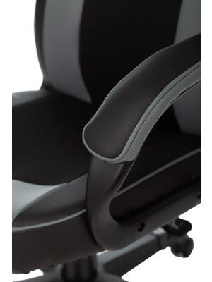 Кресло геймерское Бюрократ Zombie Game 17 черный/серый подлокотники