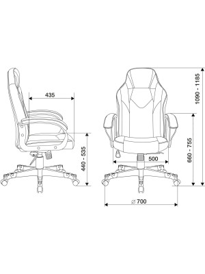 Кресло геймерское Бюрократ Zombie Game 17 черный/серый размеры