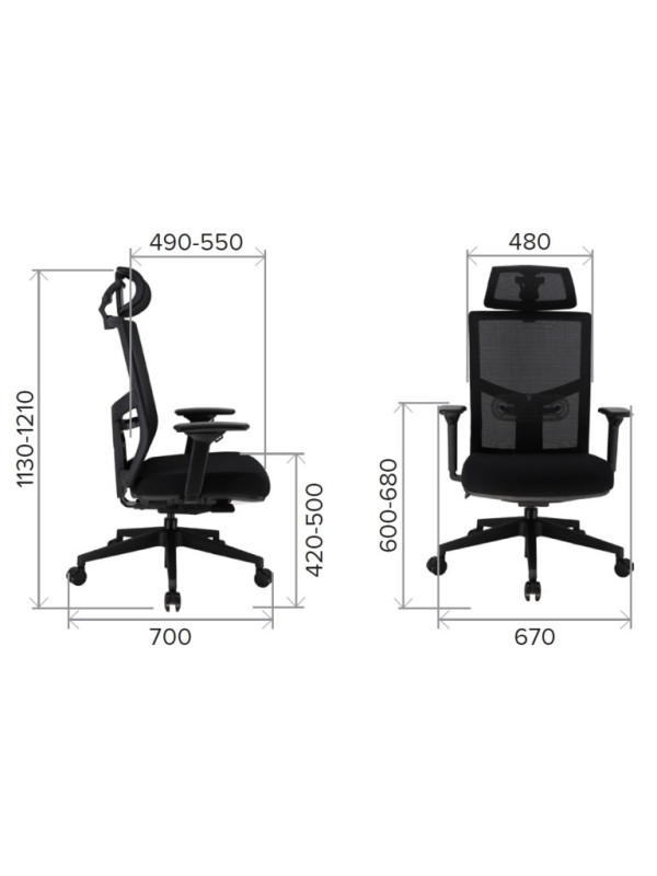 Кресло компьютерное EVERPROF DRIFT PU Черный размеры