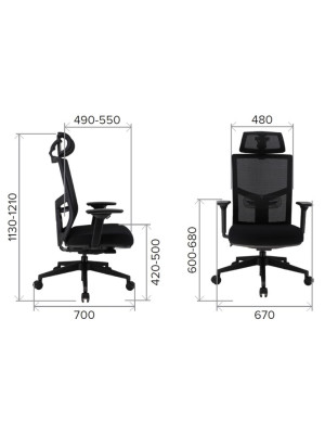 Кресло компьютерное EVERPROF DRIFT PU Черный размеры