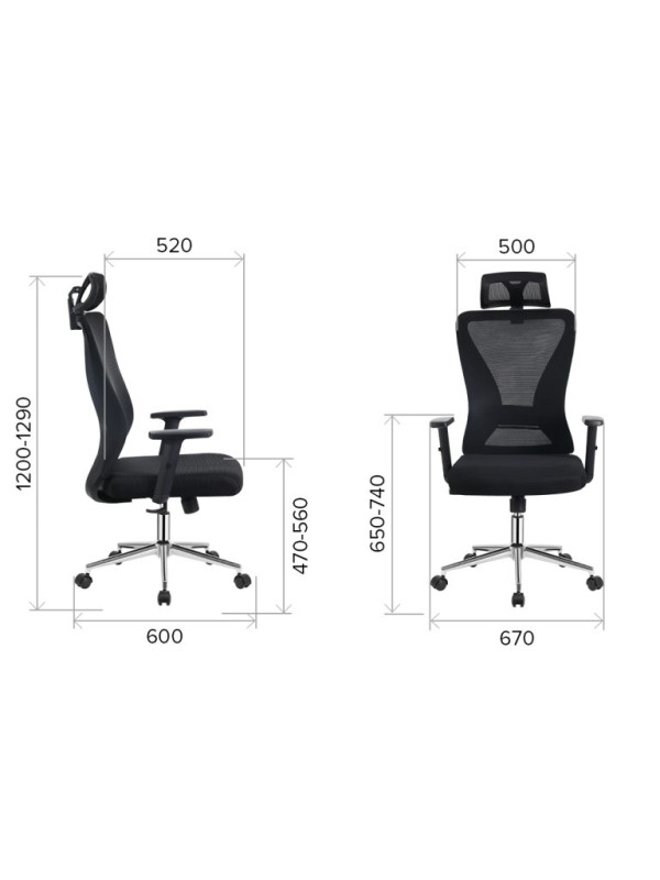 Кресло компьютерное Everprof Joy Черный размеры