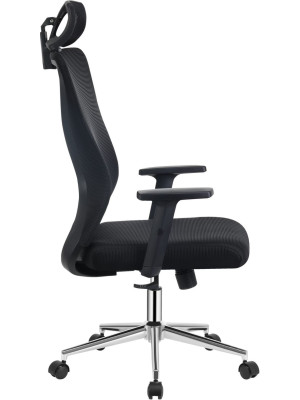 Кресло компьютерное Everprof Joy Черный вид сбоку