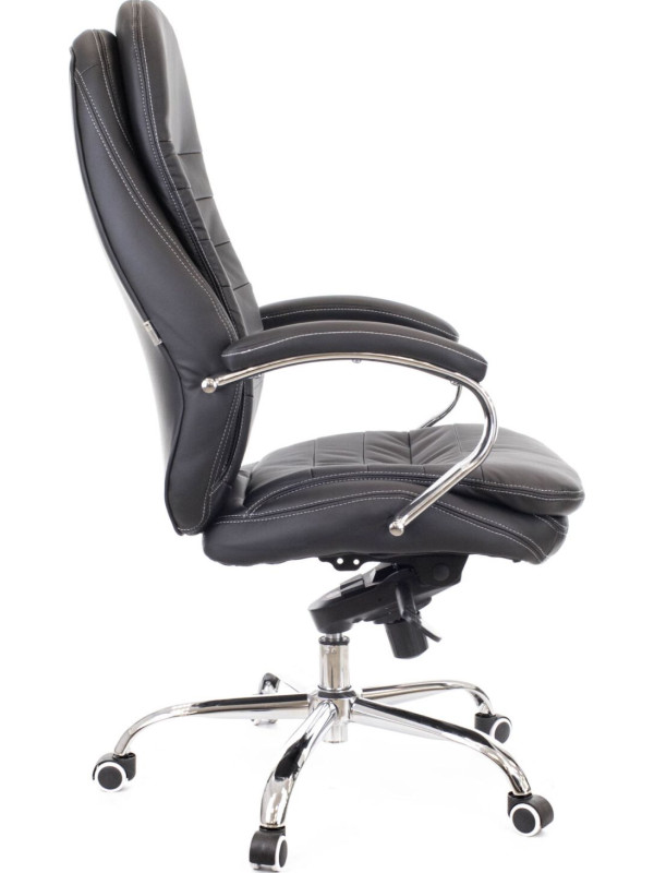 Кресло компьютерное Everprof Valencia PU черный вид сбоку