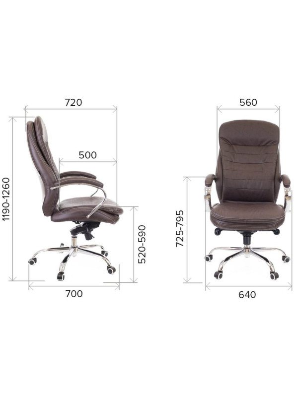 Кресло компьютерное Everprof Valencia PU черный размеры