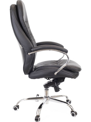 Кресло компьютерное Everprof Valencia PU черный вид сбоку