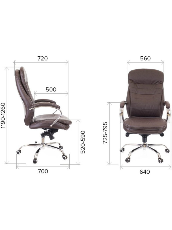 Кресло компьютерное Everprof Valencia PU коричневый размеры