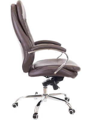 Кресло компьютерное Everprof Valencia PU коричневый вид сбоку