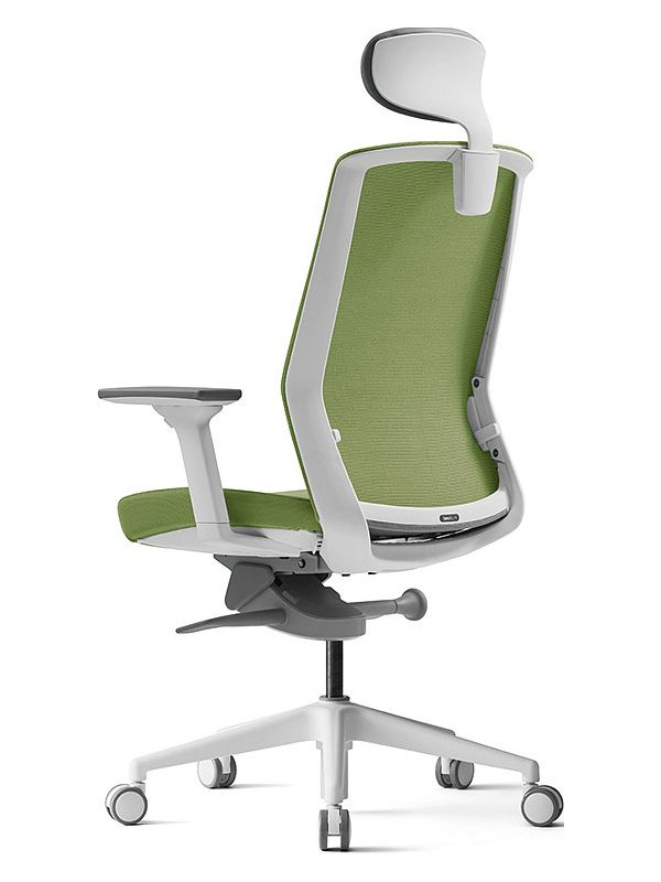 Кресло компьютерное BESTUHL J1 зеленый вид сзади и сбоку