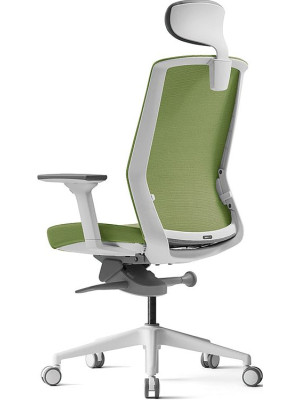 Кресло компьютерное BESTUHL J1 зеленый вид сзади и сбоку