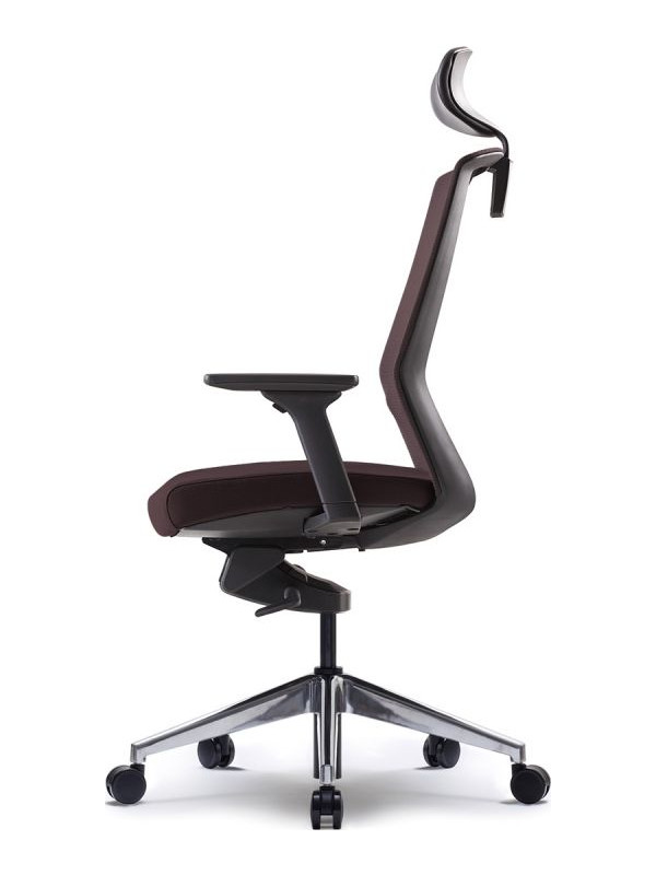 Кресло компьютерное BESTUHL J1 коричневый вид сбоку