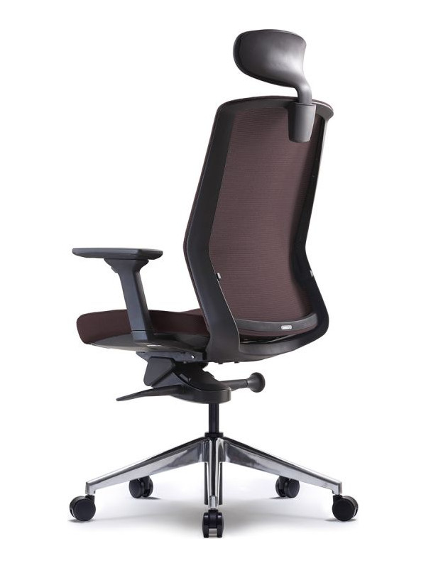 Кресло компьютерное BESTUHL J1 коричневый вид сбоку и сзади