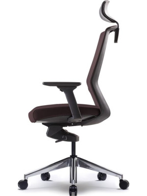 Кресло компьютерное BESTUHL J1 коричневый вид сбоку