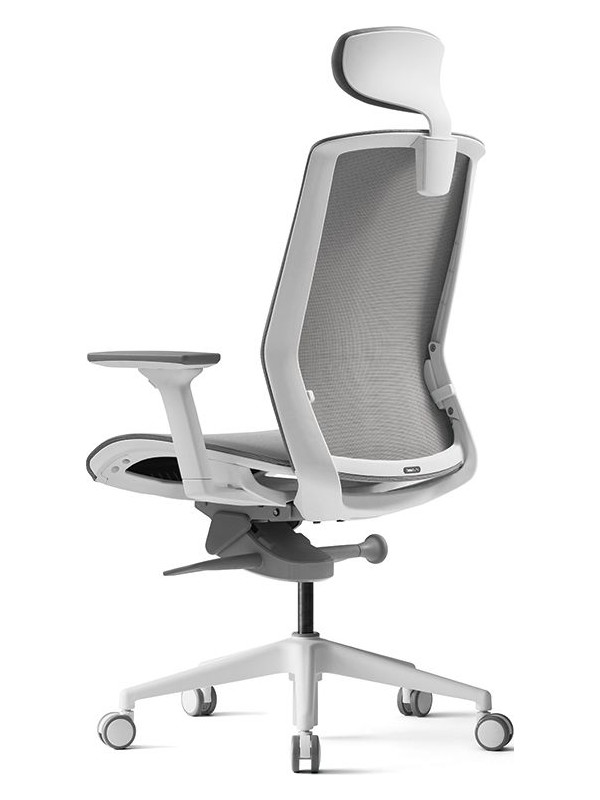 Кресло компьютерное BESTUHL J15 серый вид сзади и сбоку