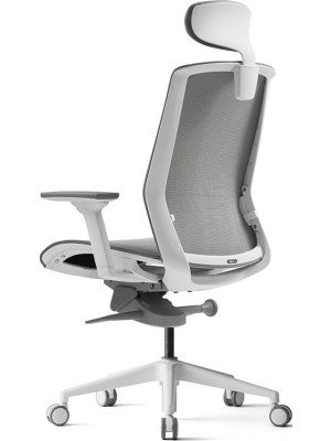 Кресло компьютерное BESTUHL J15 серый вид сзади и сбоку