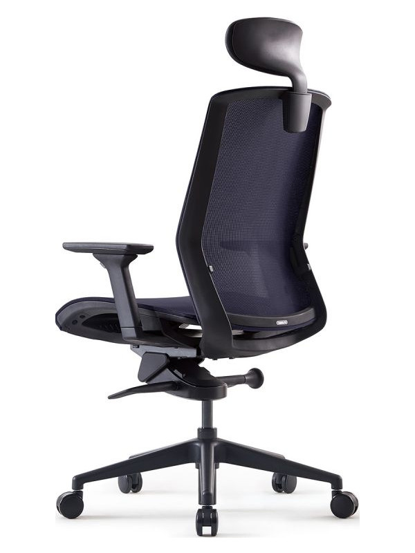 Кресло компьютерное BESTUHL J15 темно-серый вид сбоку и сзади