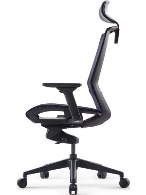 Кресло компьютерное BESTUHL J15 темно-серый вид сбоку