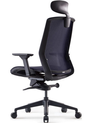 Кресло компьютерное BESTUHL J15 темно-серый вид сбоку и сзади