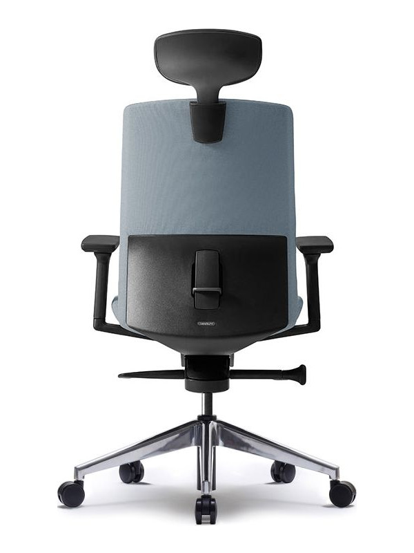 Кресло компьютерное BESTUHL J2 серый с подголовником вид сзади