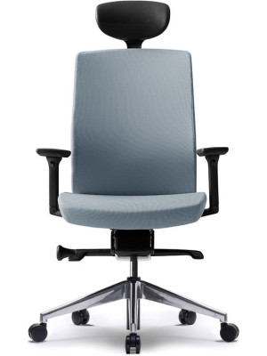 Кресло компьютерное BESTUHL J2 серый с подголовником вид спереди