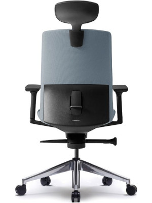 Кресло компьютерное BESTUHL J2 серый с подголовником вид сзади