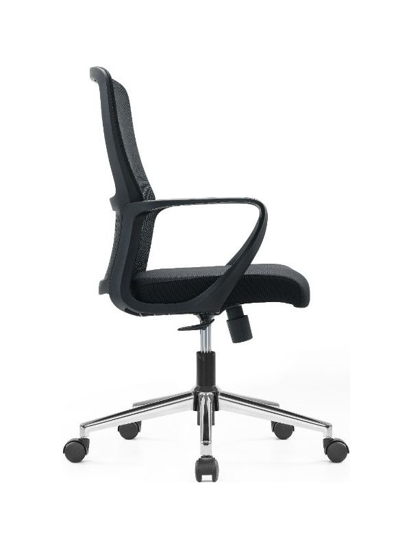 Кресло компьютерное SitZone U-069B черный (металлическая крестовина) вид сбоку