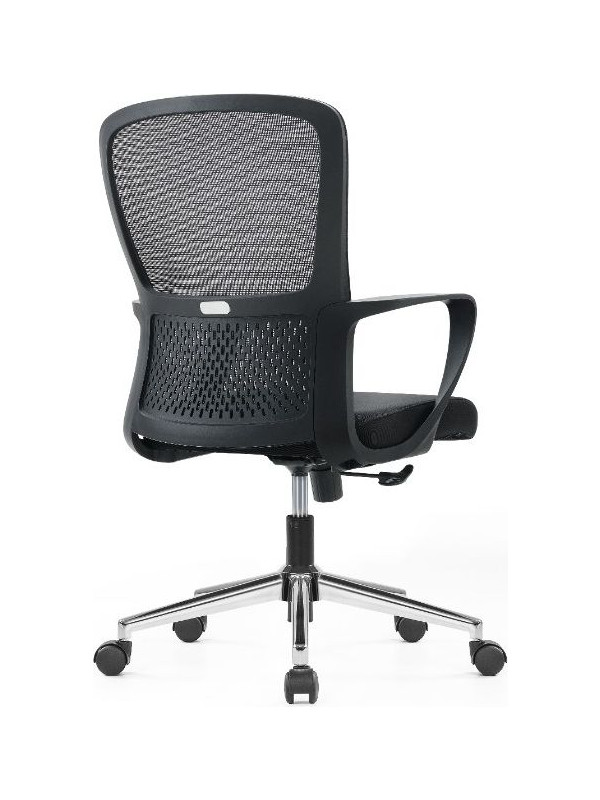 Кресло компьютерное SitZone U-069B черный (металлическая крестовина) вид сбоку и сзади