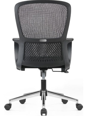 Кресло компьютерное SitZone U-069B черный (металлическая крестовина) вид сзади