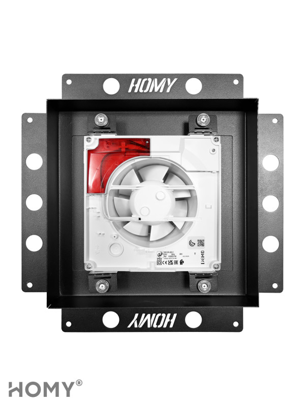 Вентиляционная решетка с вентилятором HOMY AIR PRO SPU100125BM-DECOR-100 CR 25x25 с маяком спереди с вентилятором