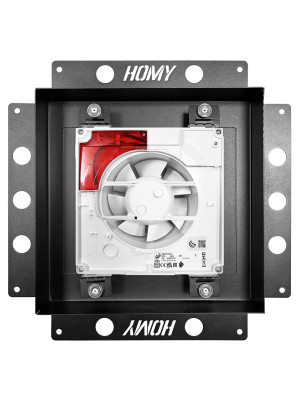 Вентиляционная решетка с вентилятором HOMY AIR PRO SPU100125BM-DECOR-200 CR 25x25 с маяком спереди с вентилятором