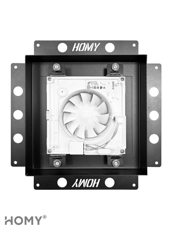 Вентиляционная решетка с вентилятором HOMY AIR PRO SPU100125BM-SILENT-200 CRZ 25x25 с маяком спереди с вентилятором