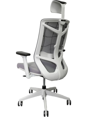 Кресло компьютерное Chair Meister Nature II серый вид сзади