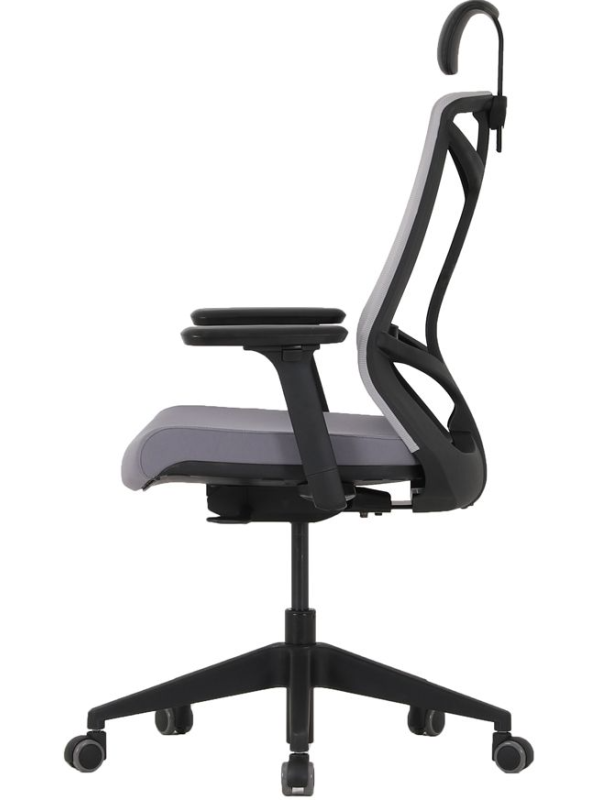 Кресло компьютерное Chair Meister Nature II серый (черный каркас) вид сбоку