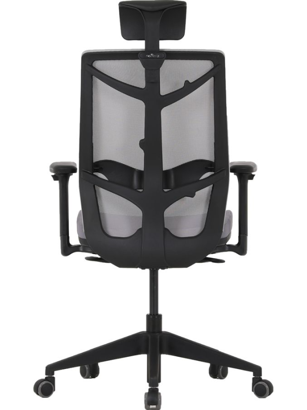 Кресло компьютерное Chair Meister Nature II серый (черный каркас) вид сзади