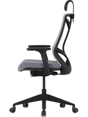 Кресло компьютерное Chair Meister Nature II серый (черный каркас) вид сбоку