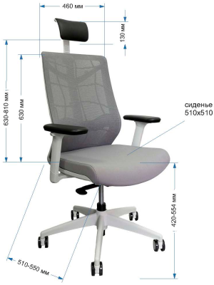 Кресло компьютерное Chair Meister Nature II серый (черный каркас) размеры