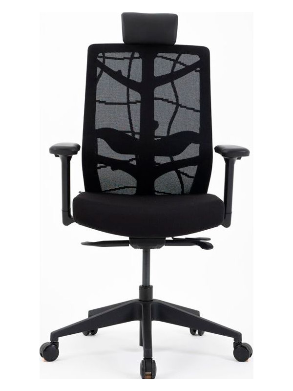 Кресло компьютерное Chair Meister Nature II черный (черный каркас) вид спереди