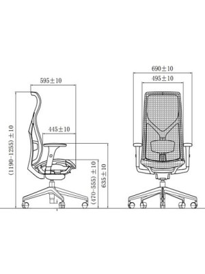 Кресло компьютерное SitZone CH-283A-P1 черный размеры