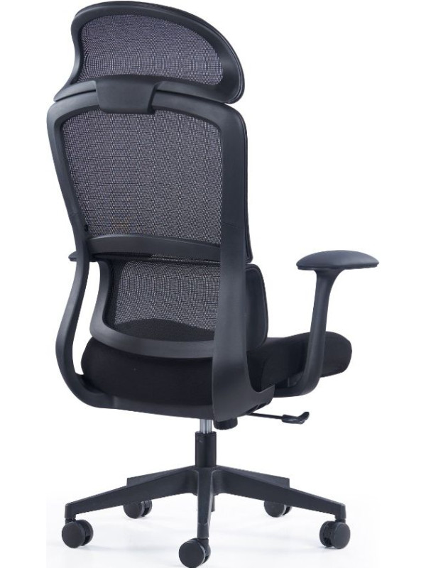 Кресло компьютерное SitZone CH-555A черный вид сзади и сбоку