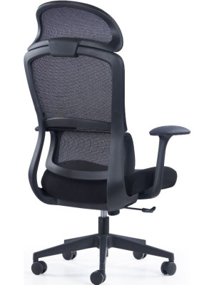 Кресло компьютерное SitZone CH-555A черный вид сзади и сбоку