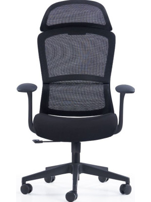 Кресло компьютерное SitZone CH-555A черный вид спереди